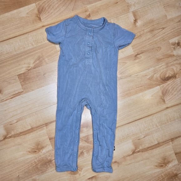 Kyte Baby Rayon Bamboo Short Sleeve Jumpsuit Blue 0-3 Months Soft - Picture 1 of 5